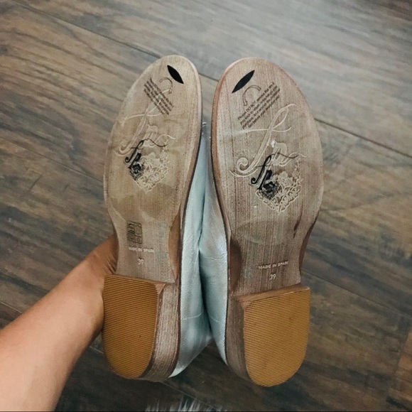 NWOT FP Mont Blanc Metallic Leather Slide Sandal - Picture 4 of 8